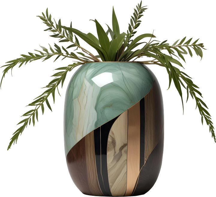 Luxe Botanique – Verdant Harmony Vase PNG product image (1)