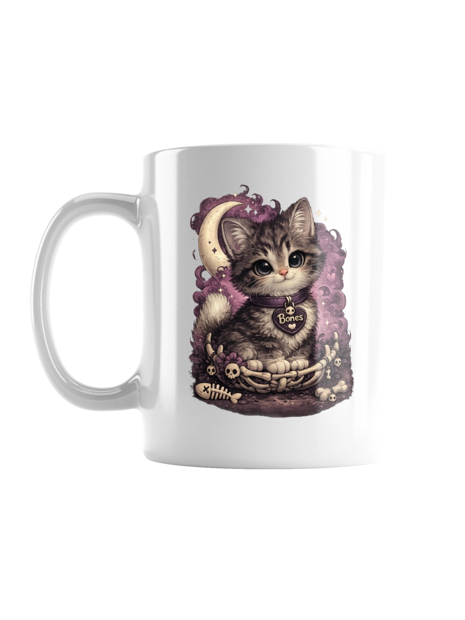 ''Bones the Cat'' White Glossy Mug product image (1)