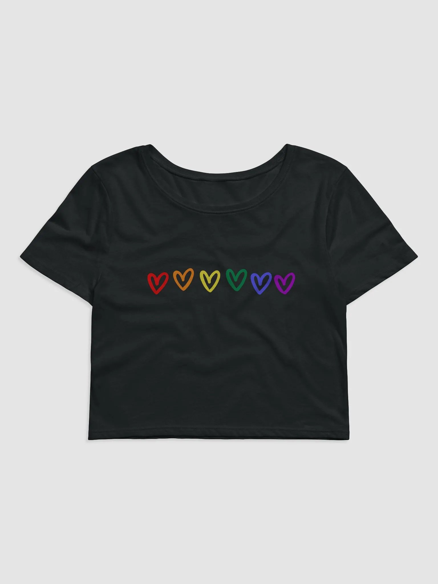 rainbow hearts fitted crop top! product image (1)