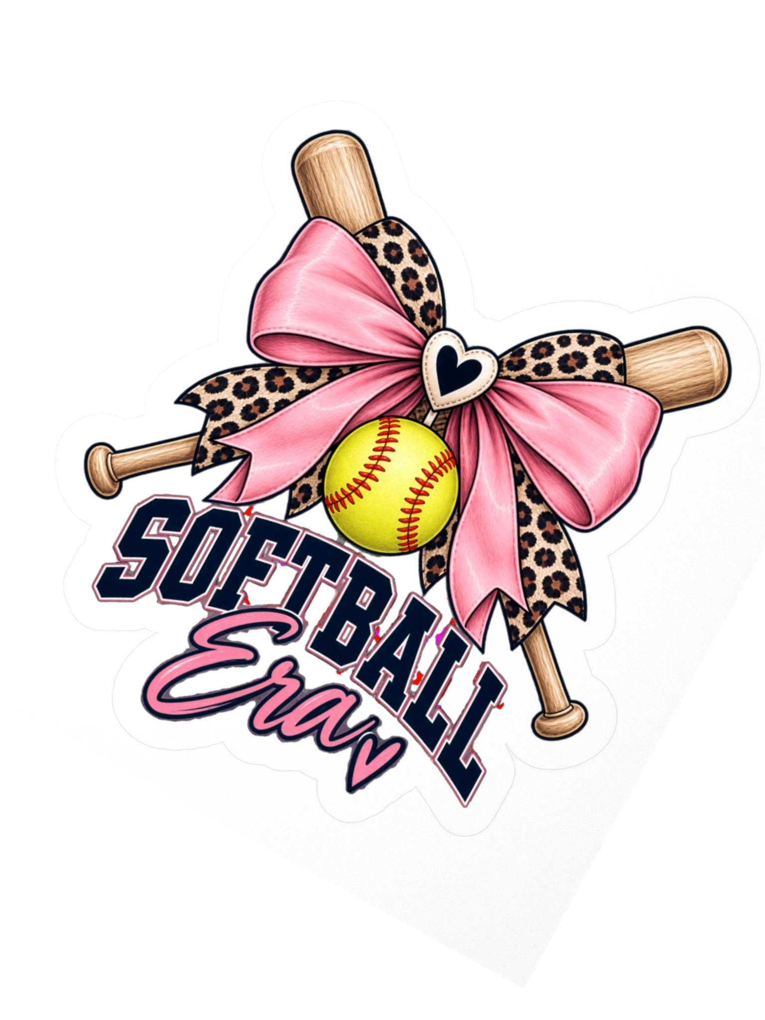 In My Softball Era Sticker | Pink Bow Softball Decal product image (2)