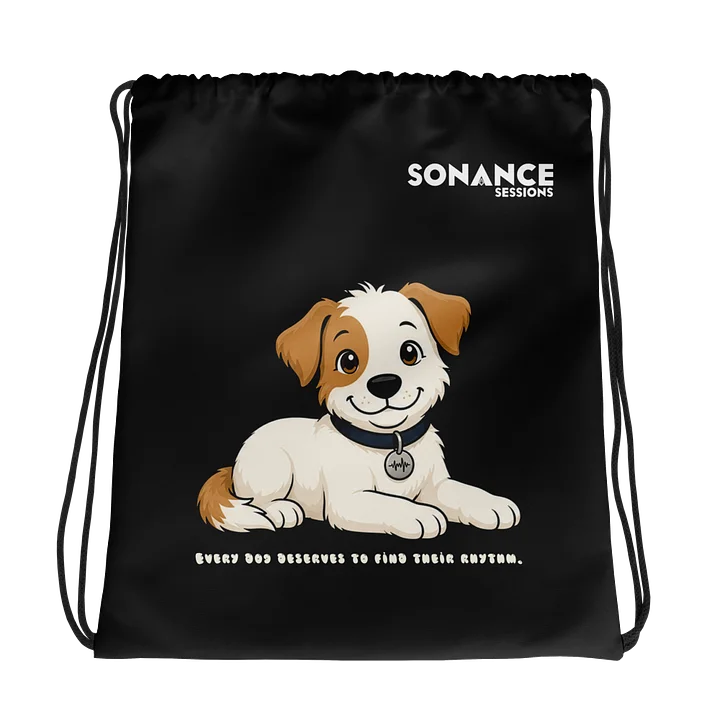 Sonance Dog Drawstring Bag (Lying Down) Black product image (1)