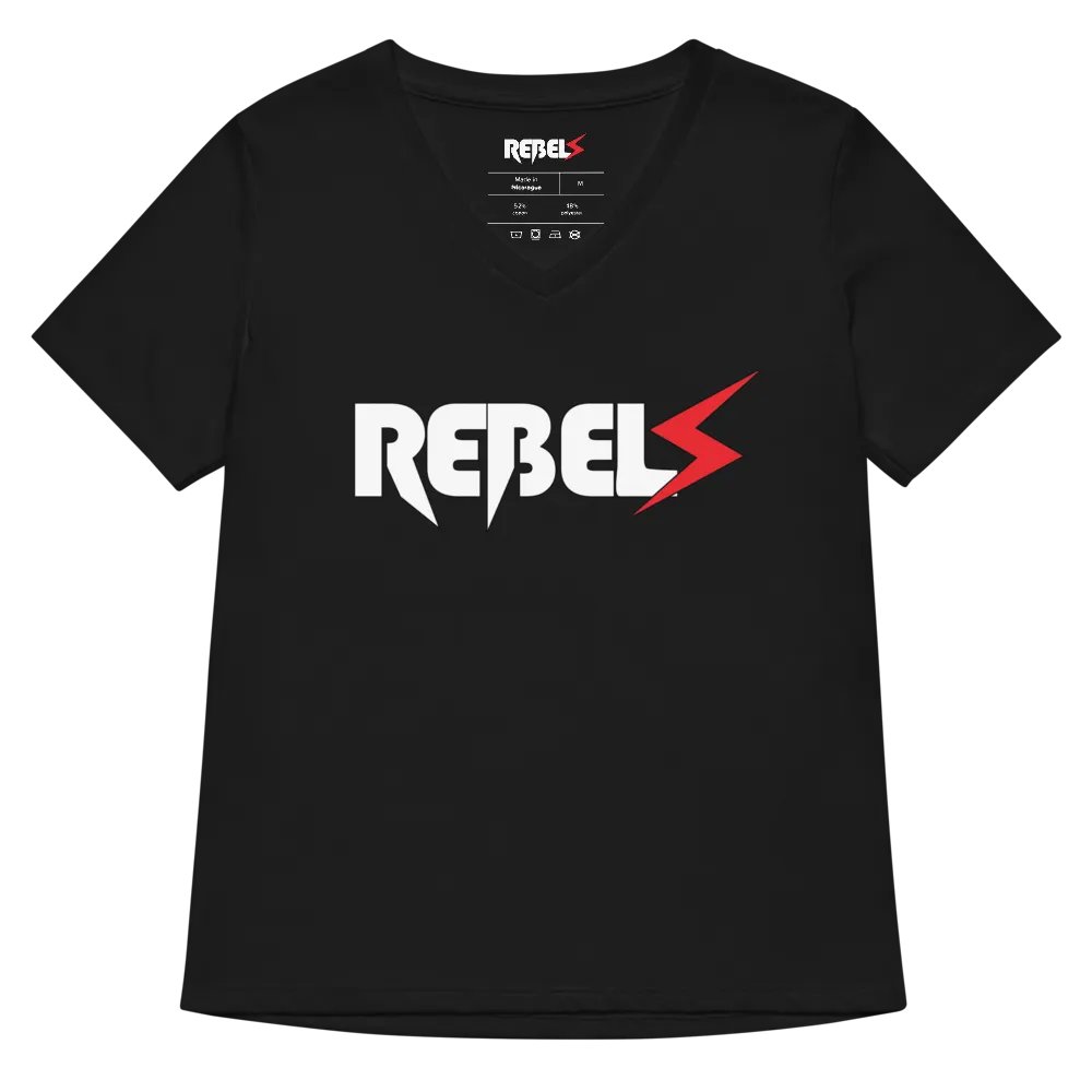 Woman's V Neck | Black | White/Red product image (6)