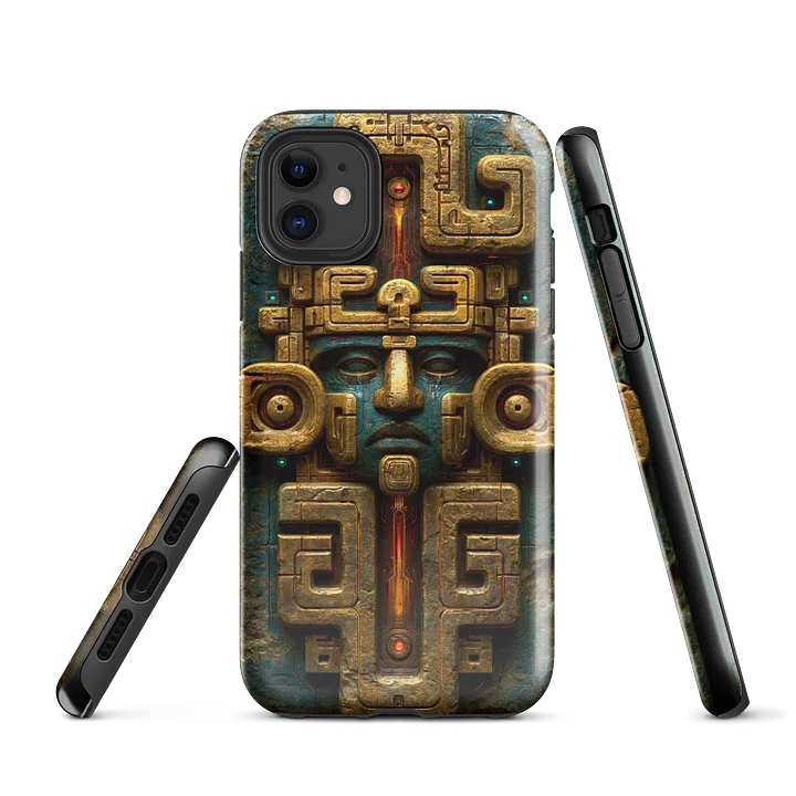 Solar Archive Guardian iPhone Case — Ancient Machine Totem Design product image (1)