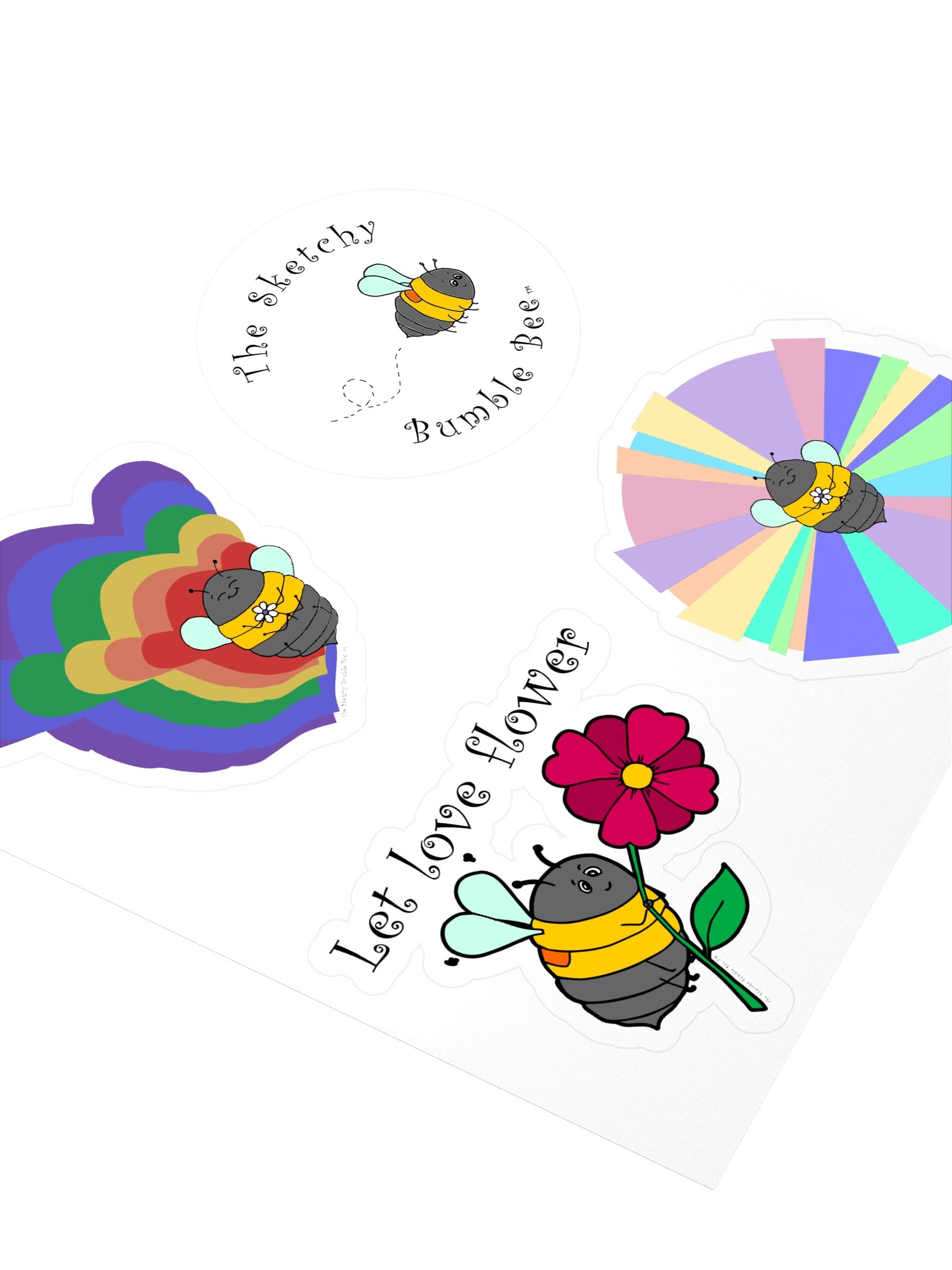Rainbow Bumblebee Sticker Set product image (3)