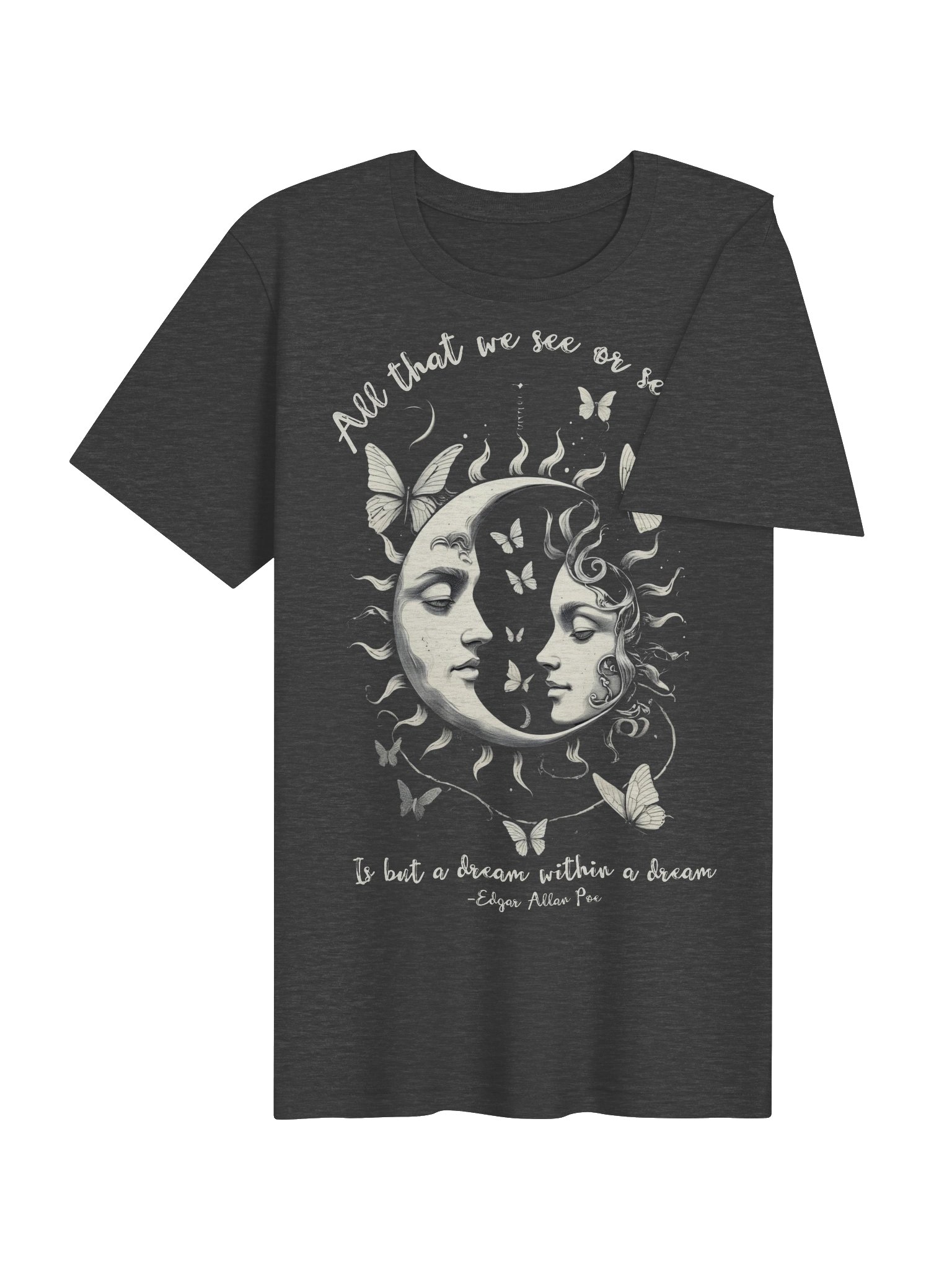 Edgar Allan Poe Dream Within a Dream Shirt, Celestial Moon Graphic Tee product image (5)