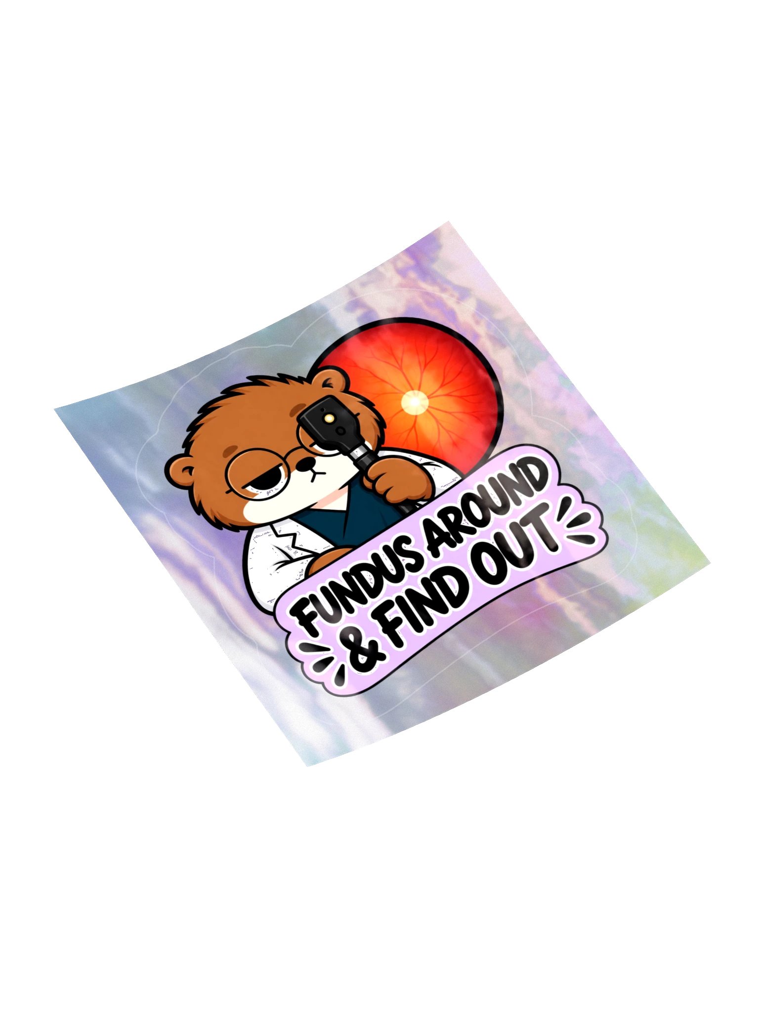 Sleepy Optometrist Fundus Around & Find Out Holographic Sticker Sheet product image (4)