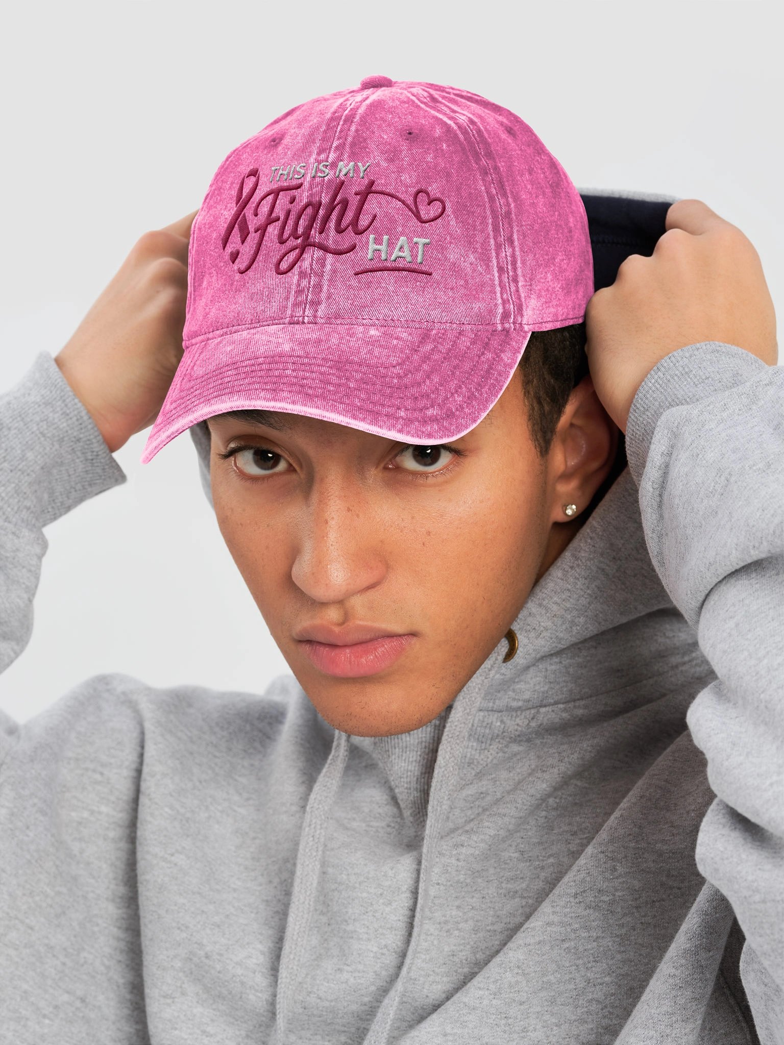 This Is My Fight Hat Pink Ribbon Dad Hat product image (13)