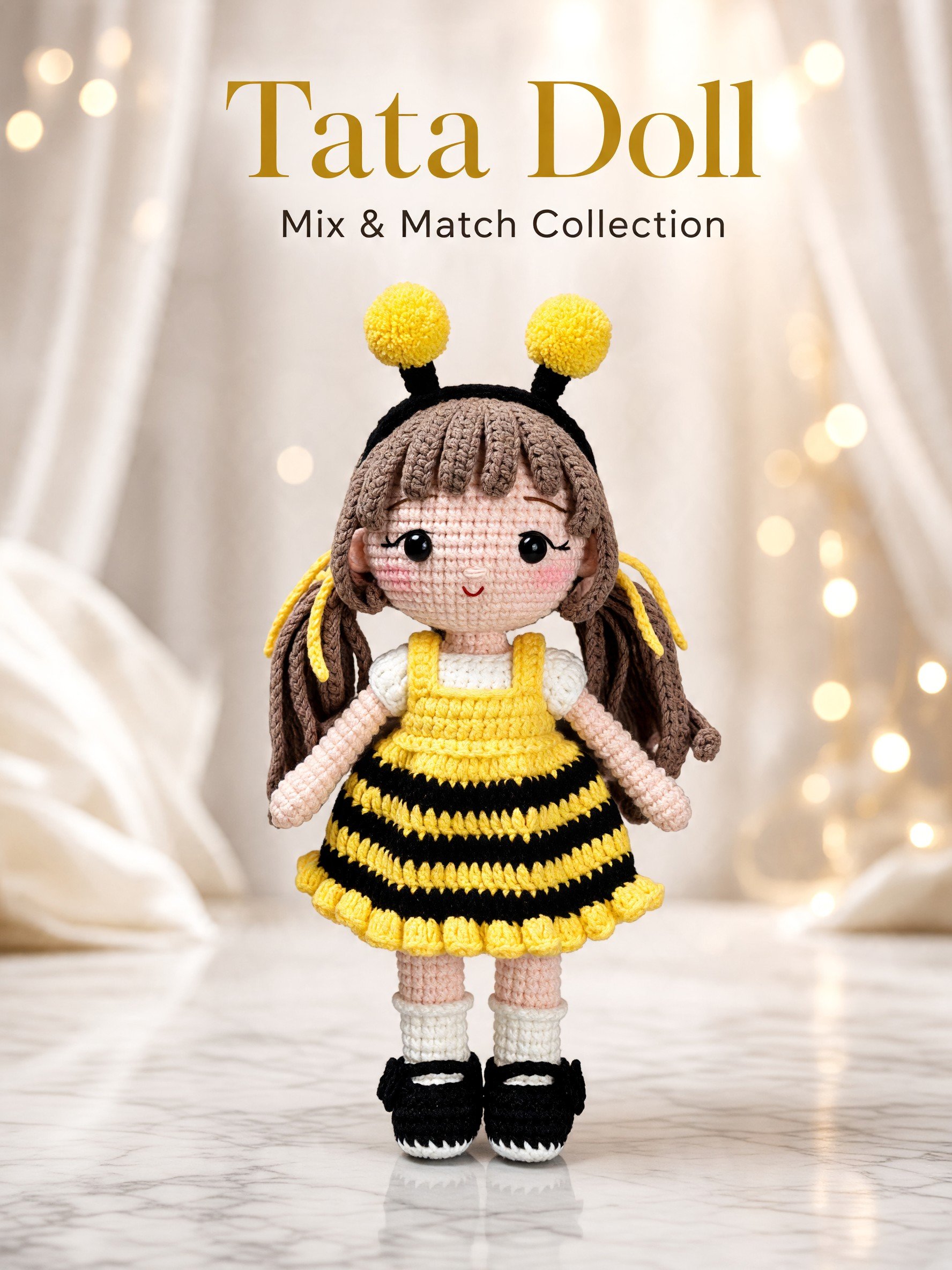 PDF | Crochet 9-inch Tata Doll in Bee Outfit | Amigurumi Doll Pattern product image (3)