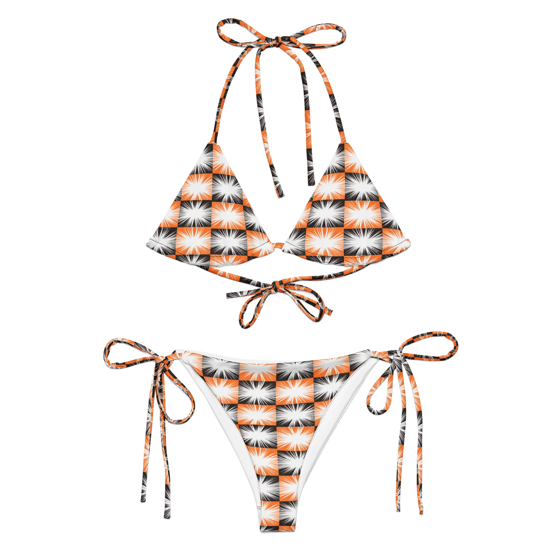 Pop Art Explosion Schnürbikini Crab Symbol Checkerboard Bikini Set product image (5)
