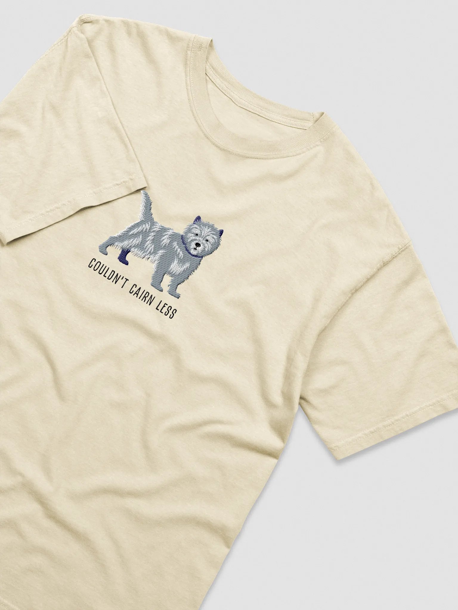 Couldn't Cairn Less T-Shirt(Embroidered) of a Cairn Terrier(Blue Brindle) product image (6)