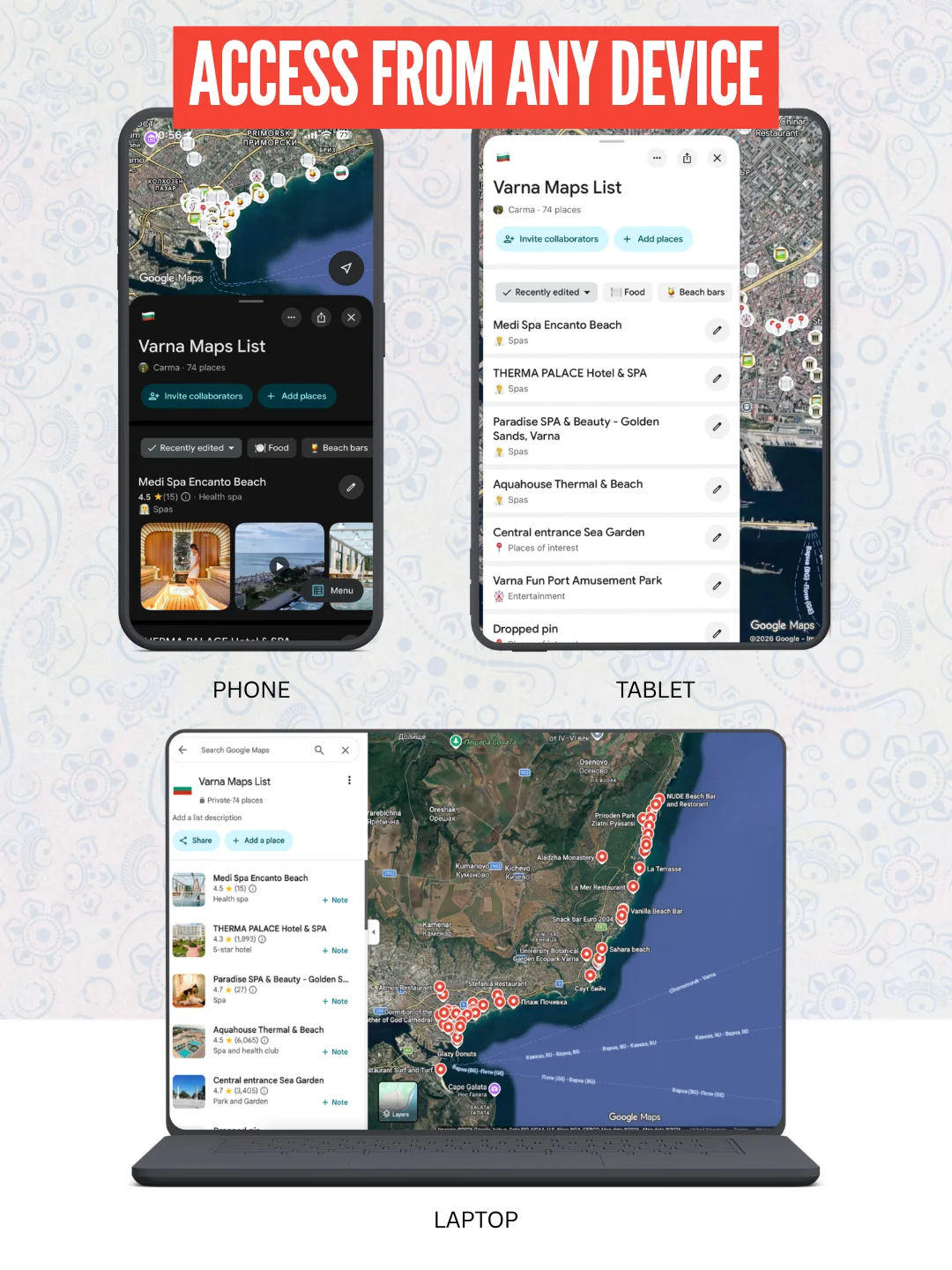 Varna Cheat Sheet + FREE Google Maps List (70+ LOCATIONS) product image (5)