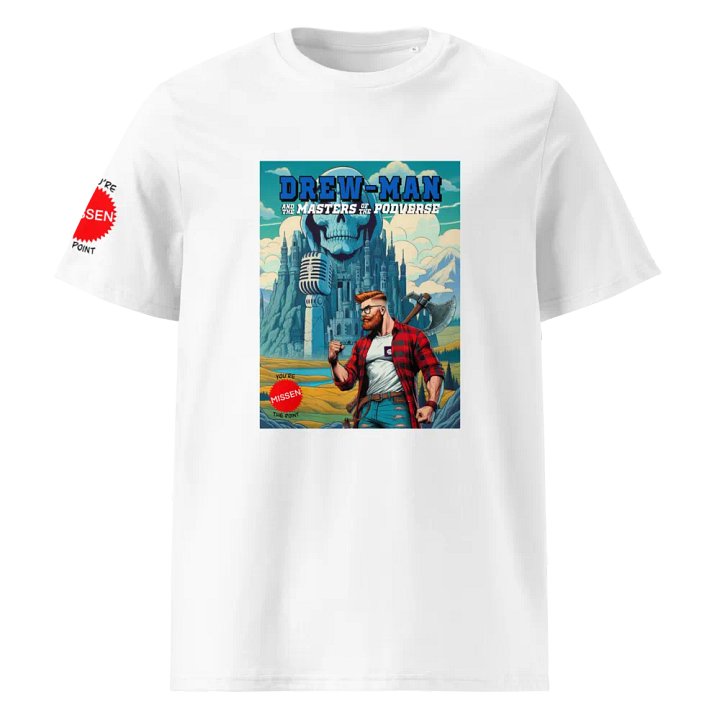 DREW-MAN and the Masters of the Podverse - Organic Cotton Short Sleeve T-Shirt product image (1)
