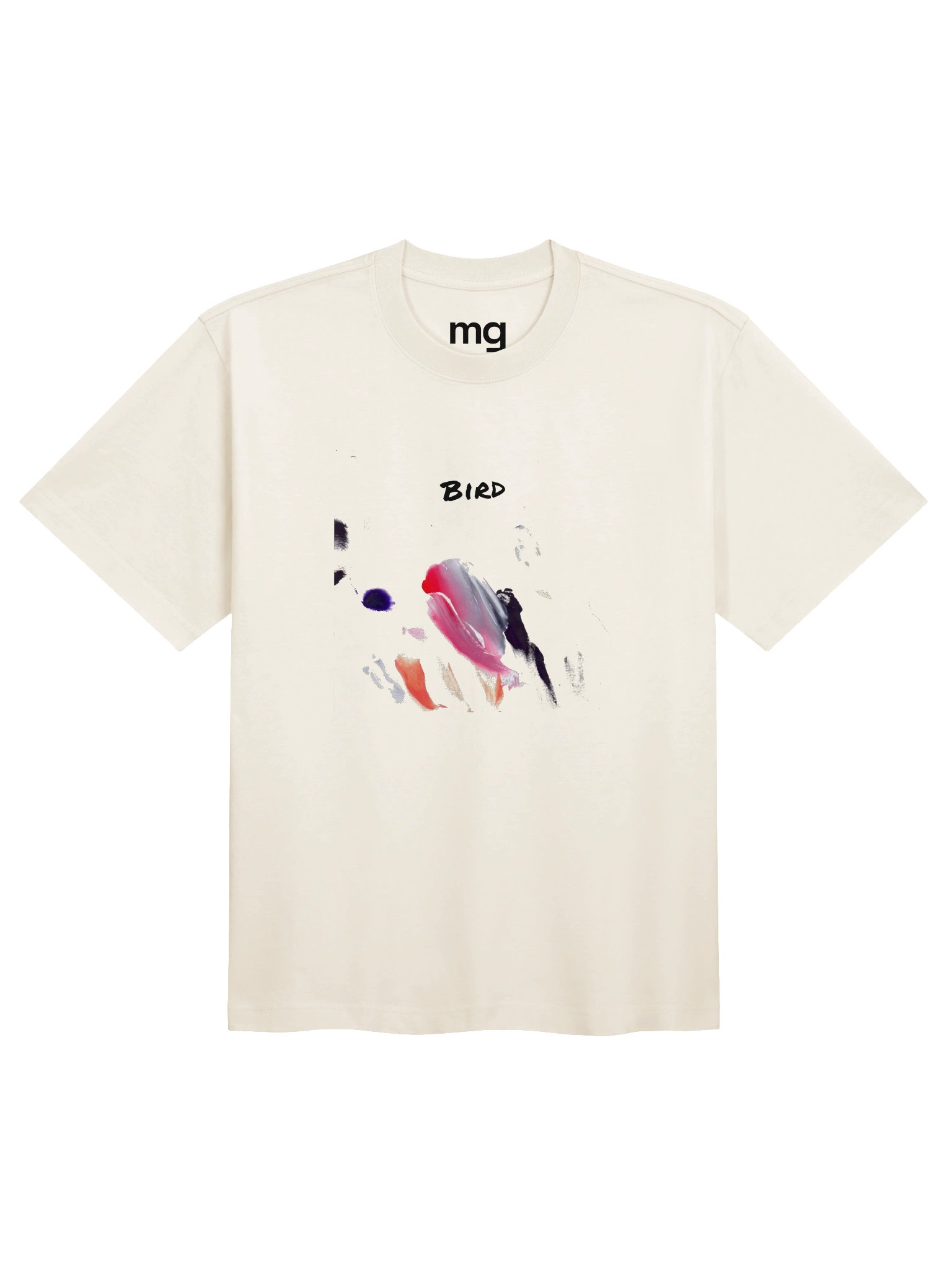 Abstract Bird Brushstroke // Box T-Shirt White product image (2)