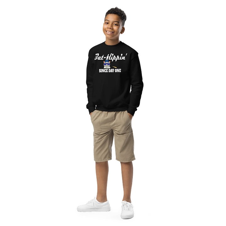 Baseball Cat (Bat-flippin' Since Day One) - Unisex Youth Sweatshirt product image (1)