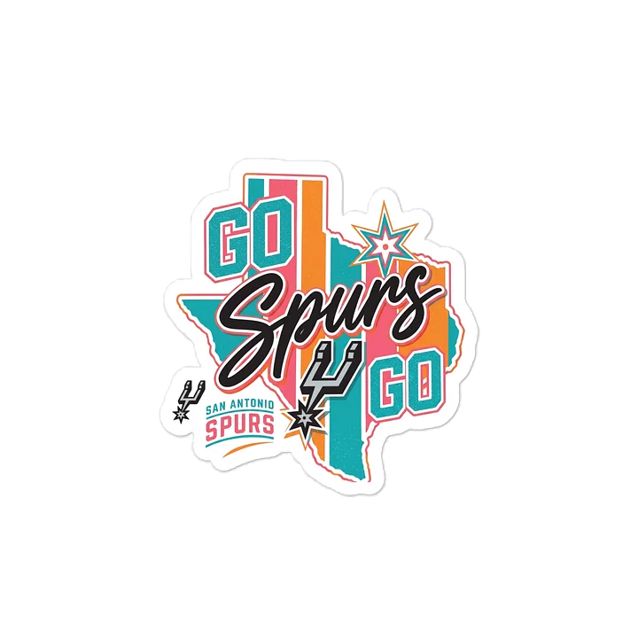 Go Spurs Go Sticker, San Antonio Vintage Basketball Decal, Retro Texas Sports Sticker, Laptop Water Bottle Vinyl Decal, Spurs Fan Gift product image (2)