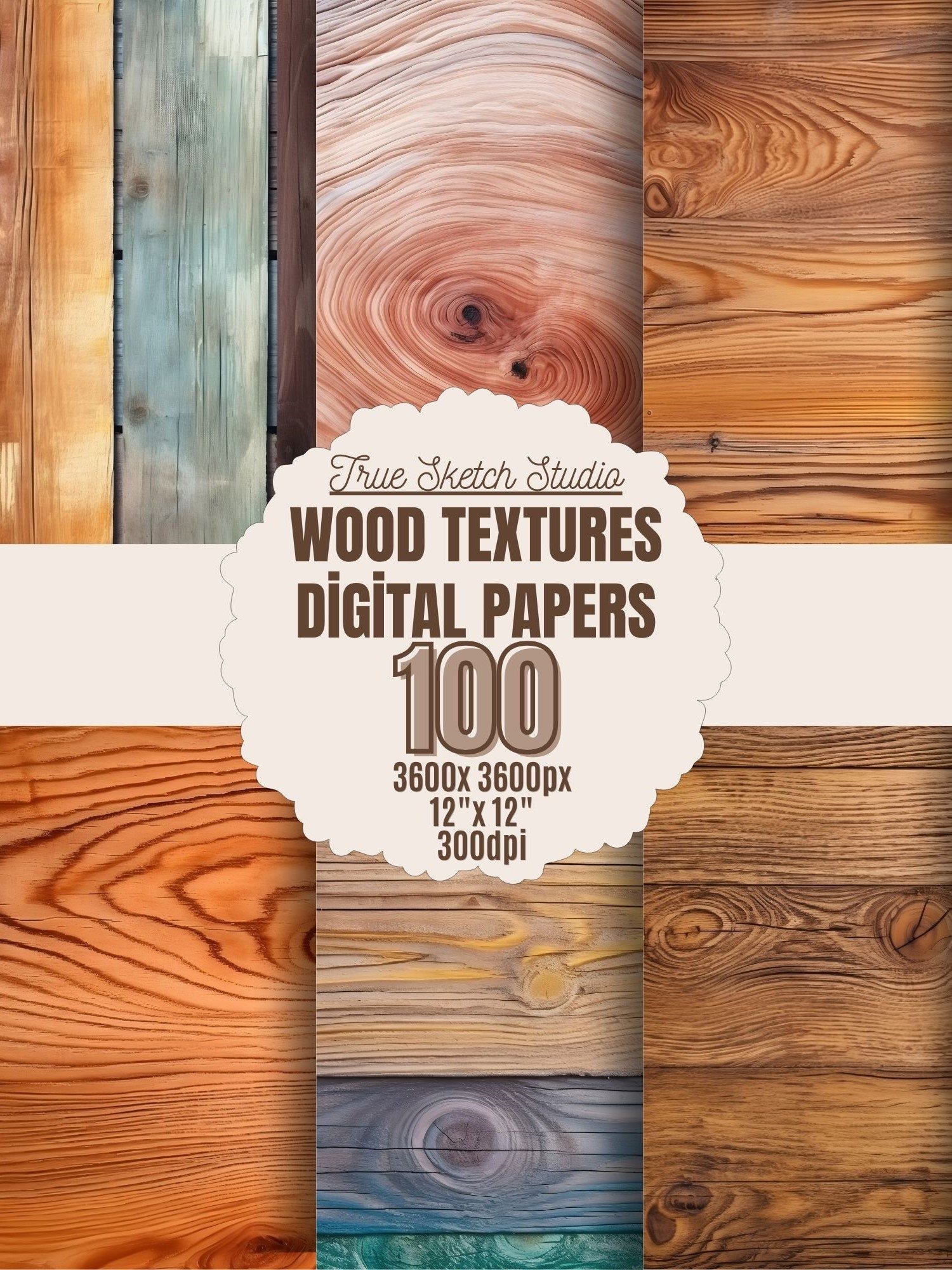Rustic Wood Texture Digital Paper Bundle 1 product image (6)
