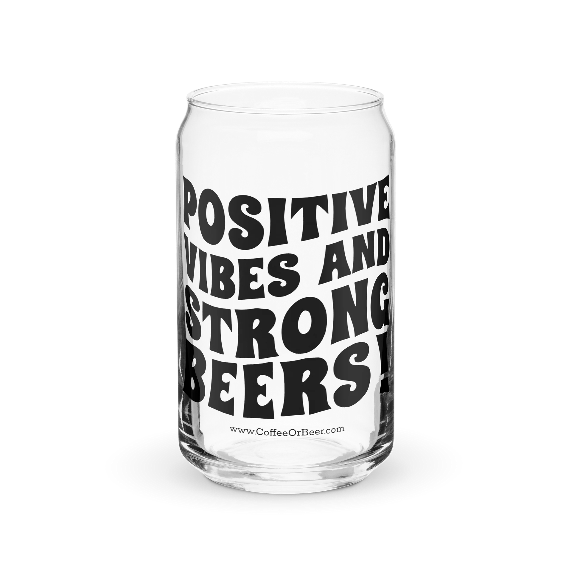 Positive Vibes & Strong Beers Can-Shaped Pint Glass product image (1)