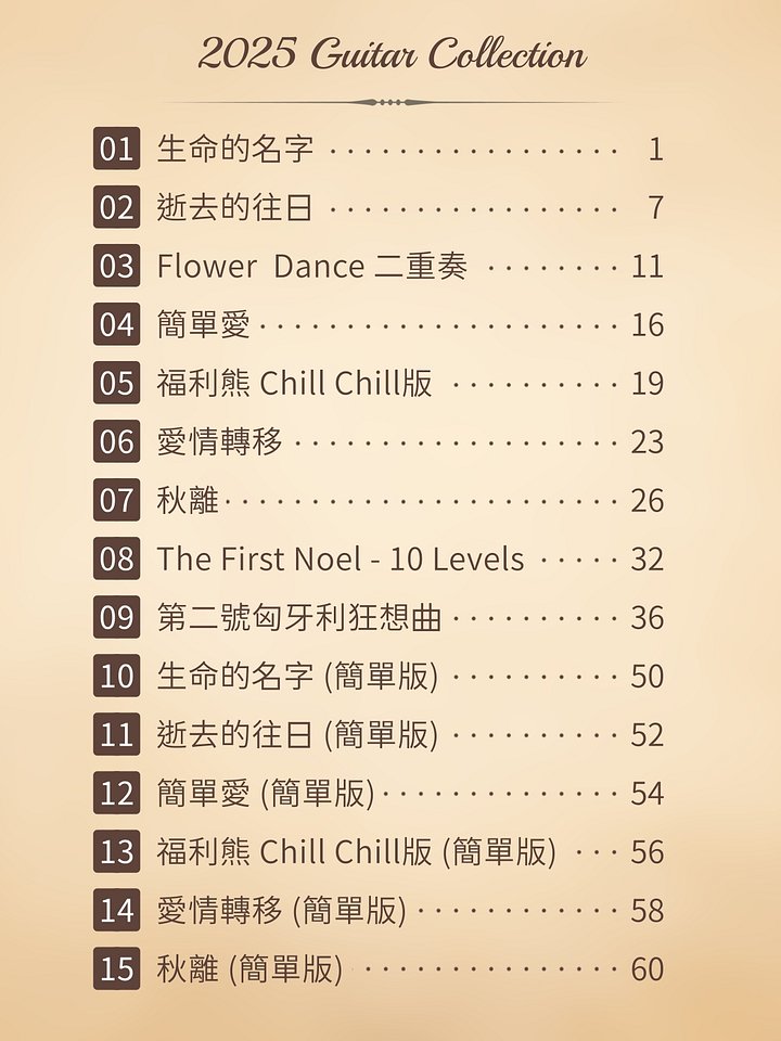 2025年度吉他譜合集 / 2025 Guitar Sheets Collection [PDF+MP3] product image (2)