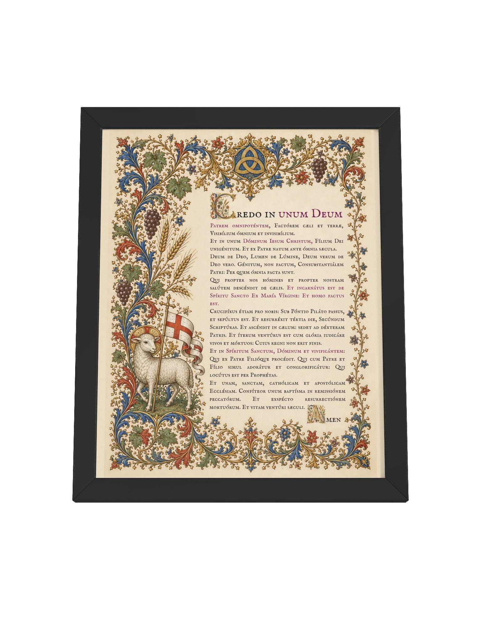 Credo in unum Deum: Illuminated Latin Nicene Creed – Framed Art Poster product image (25)