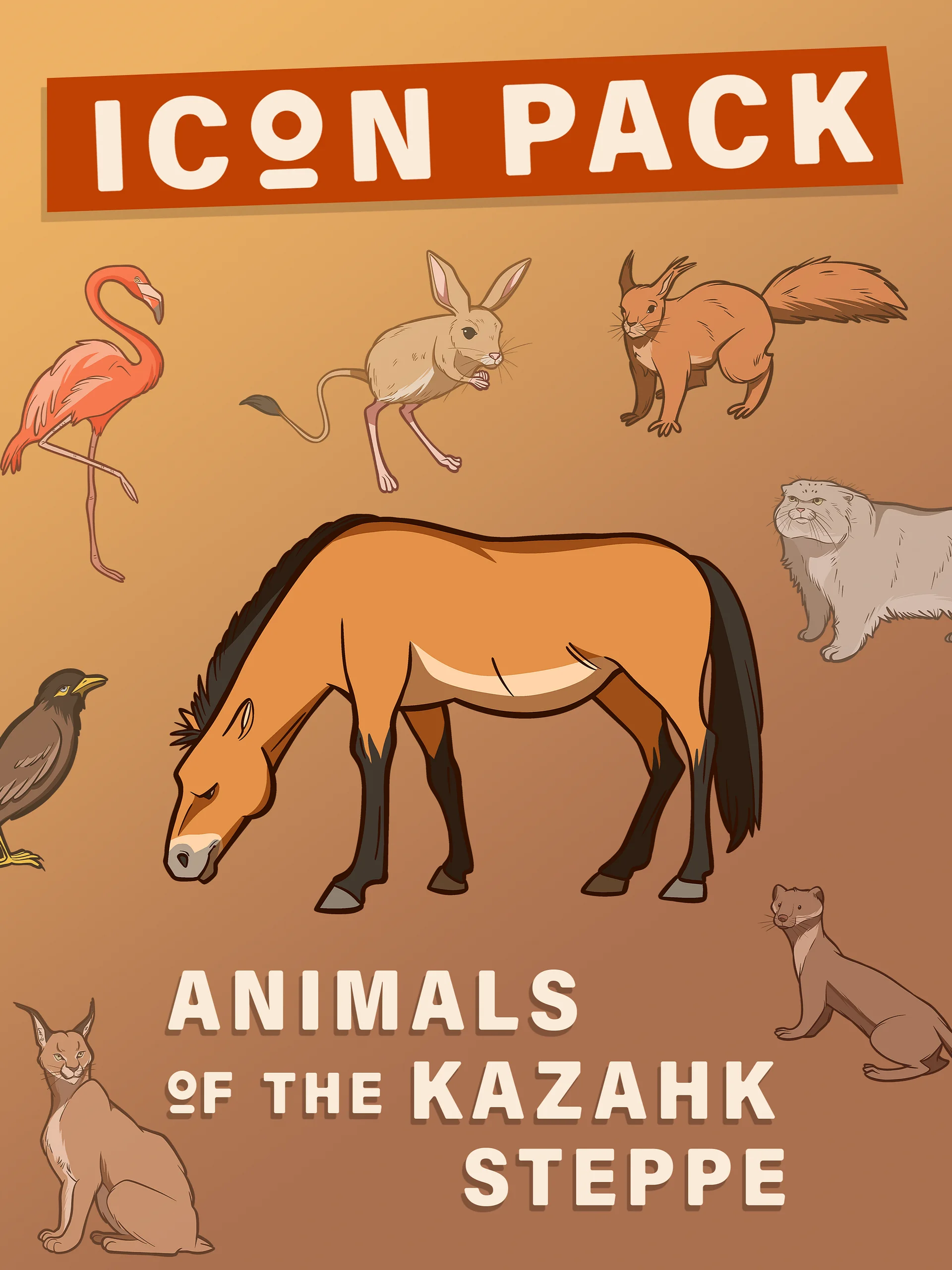 Animals of the Kazahk Steppe Icon Pack product image (1)