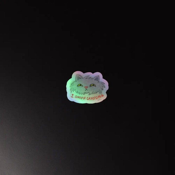 'I Sniff Crayons' Holographic Sticker product image (4)
