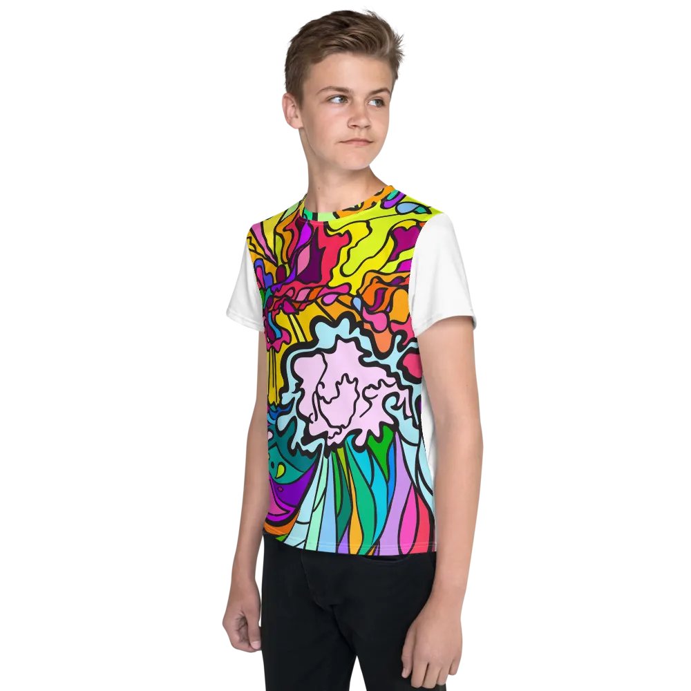 Vibrant Waves Youth T-Shirt - Wave at Sunset product image (3)