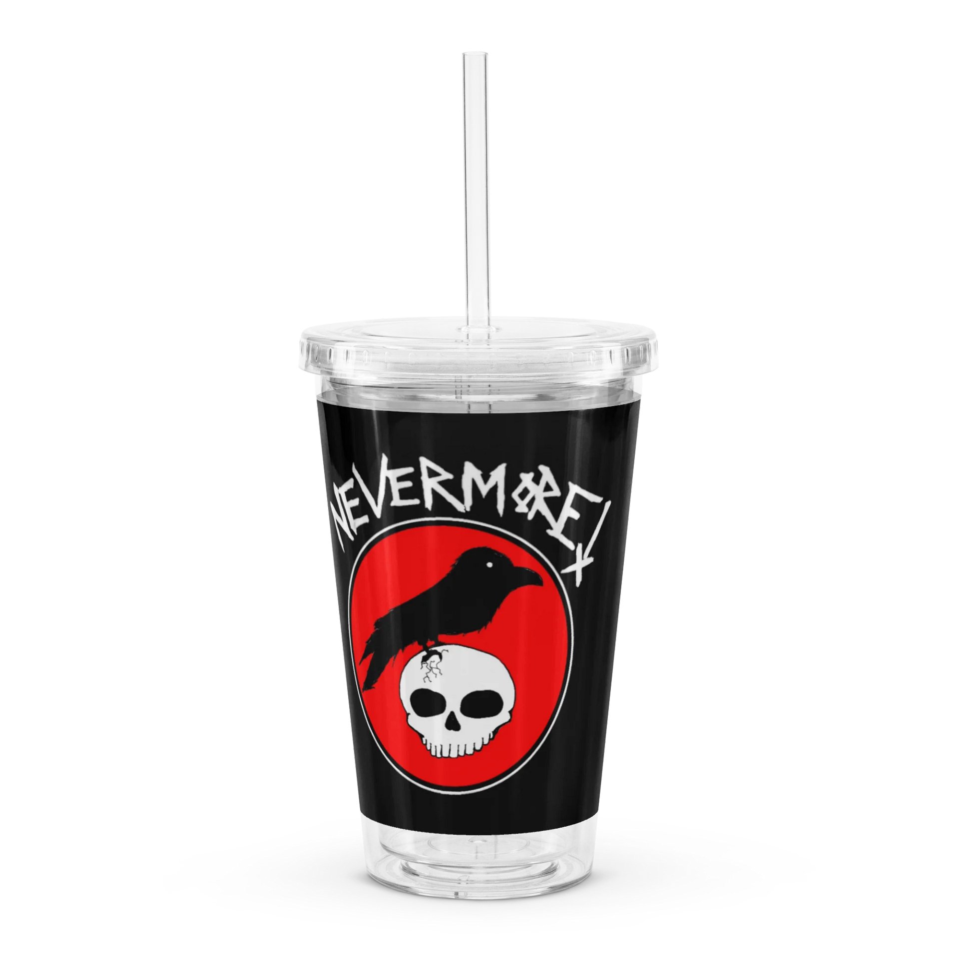 "Nevermore" Clear Plastic Tumbler With Straw product image (3)