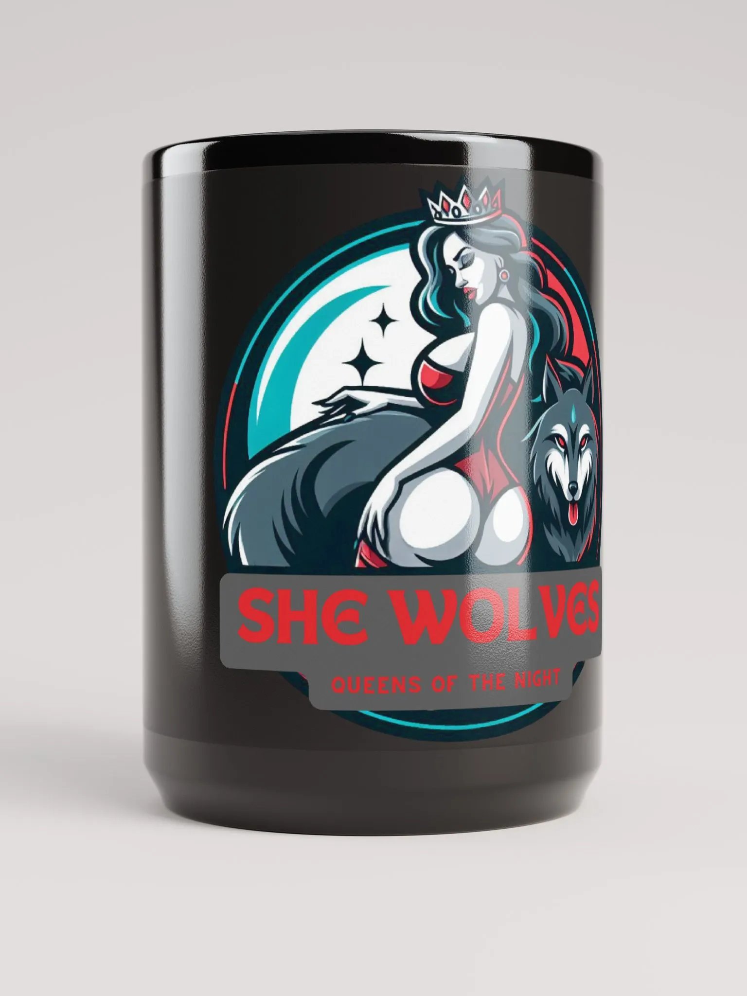 SHE WOLVES Black Glossy Mug product image (5)