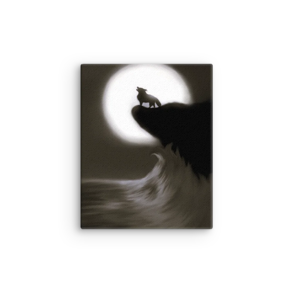 "Wolf on cliff" Thin Canvas product image (1)