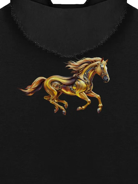 Golden Velocity – The Cyber Stallion Hoodie - Unisex Hoodie product image (6)