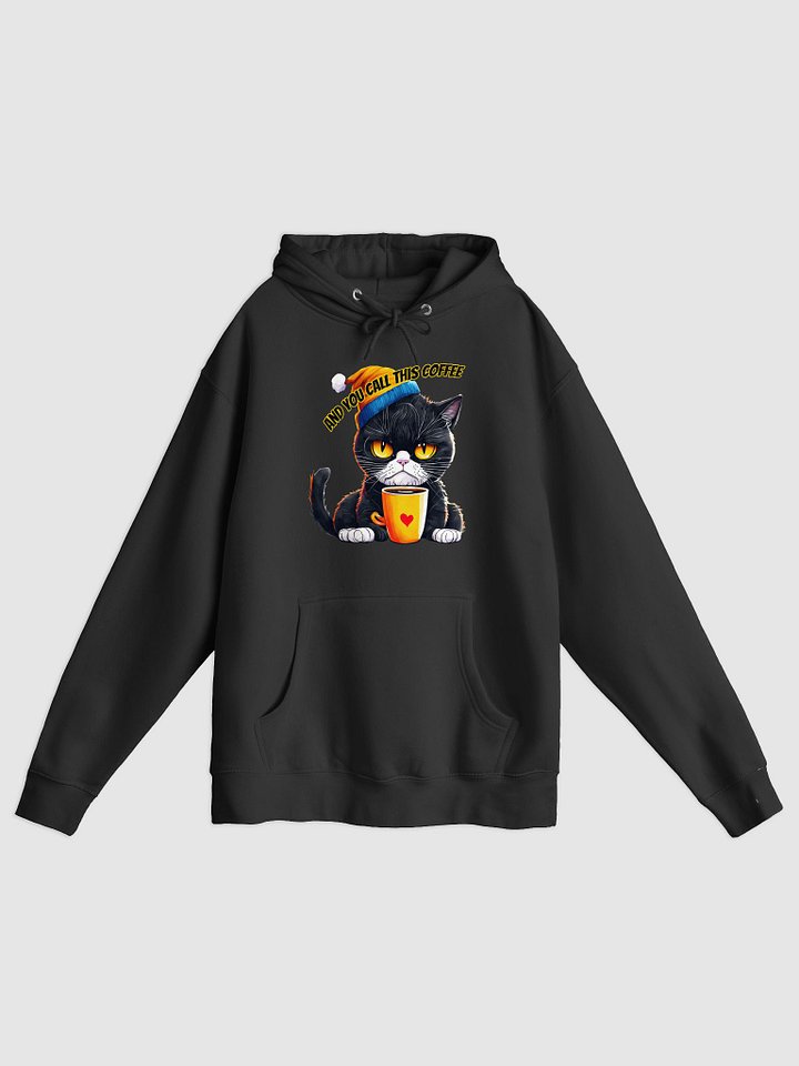Expressive Eyes Cat Beanie Hoodie Mad Cat You Call This Coffee product image (1)