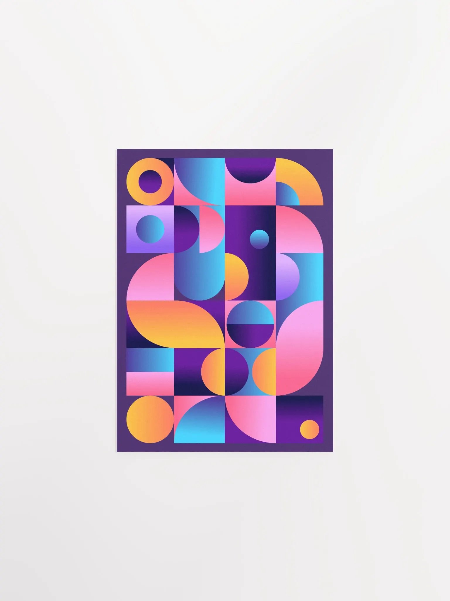 Synthwave Bauhaus Neon poster #1 (dark purple-pink) — abstract poster, retrowave print, vaporwave geometric art, 1980s print, 1930s decor product image (6)