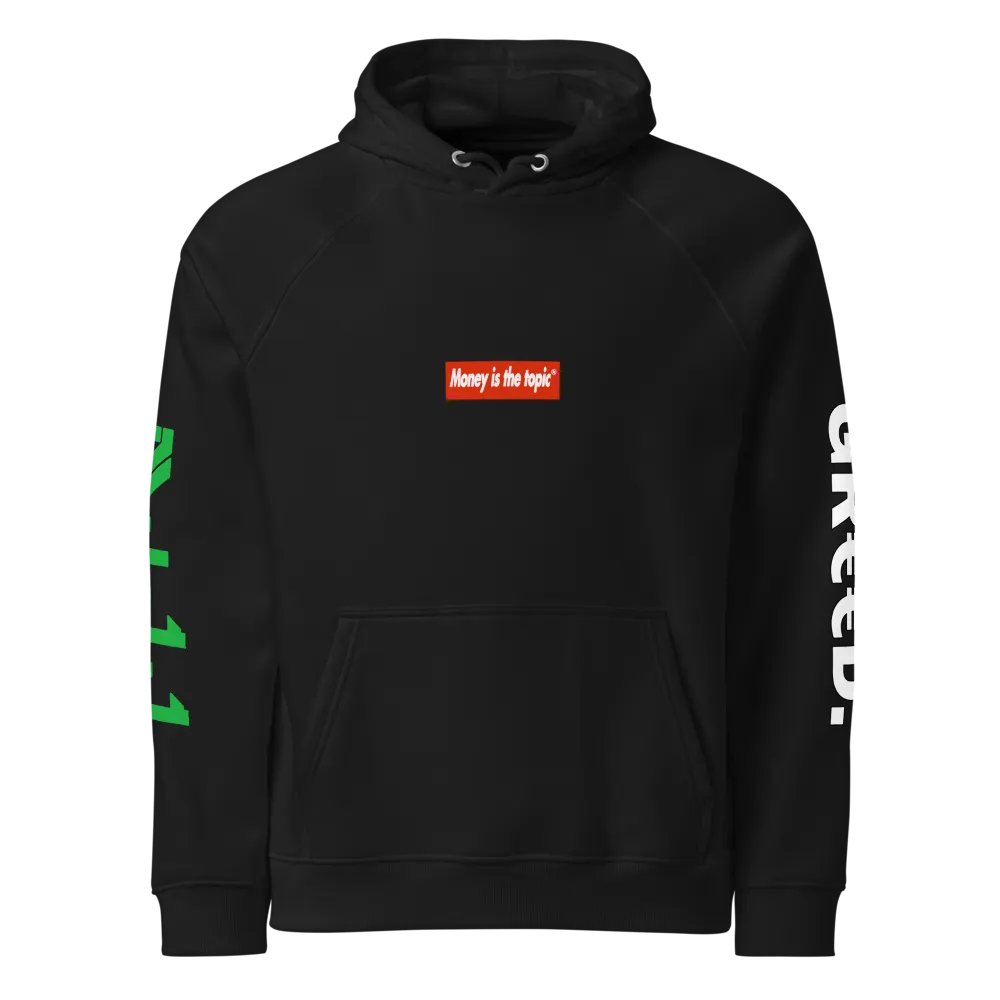 MONEY IS THE TOPIC™ BOXED LOGO HOODIE UNISEX 2.0 product image (1)