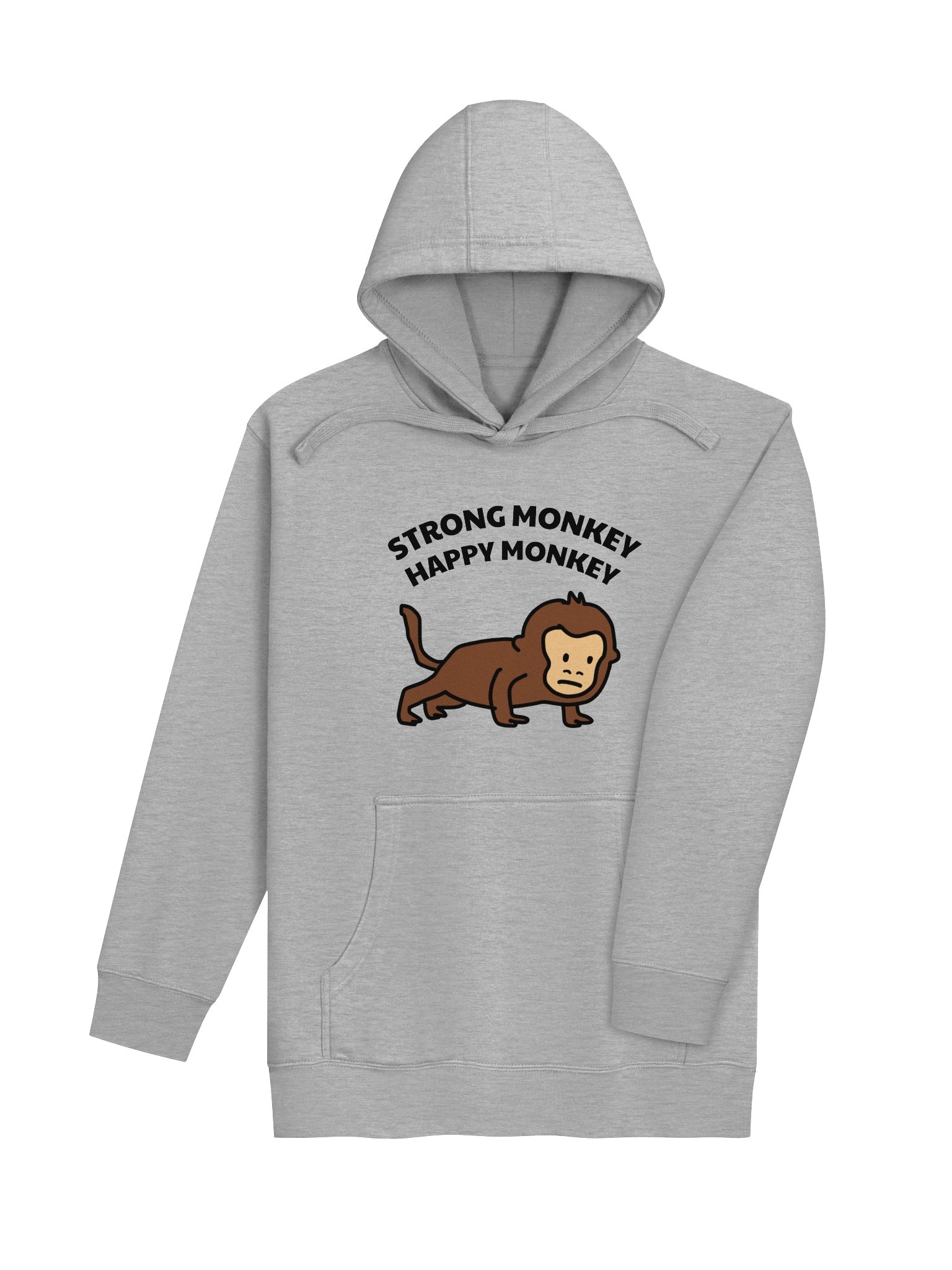 "Strong Monkey, Happy Monkey" Hoodie (Light Color) product image (4)