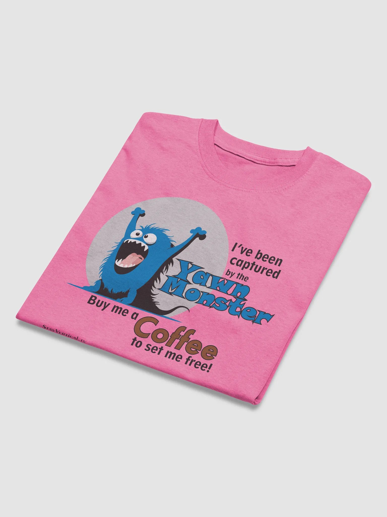 Blue Yawn Monster Buy Me a Coffee light color t-shirt product image (10)