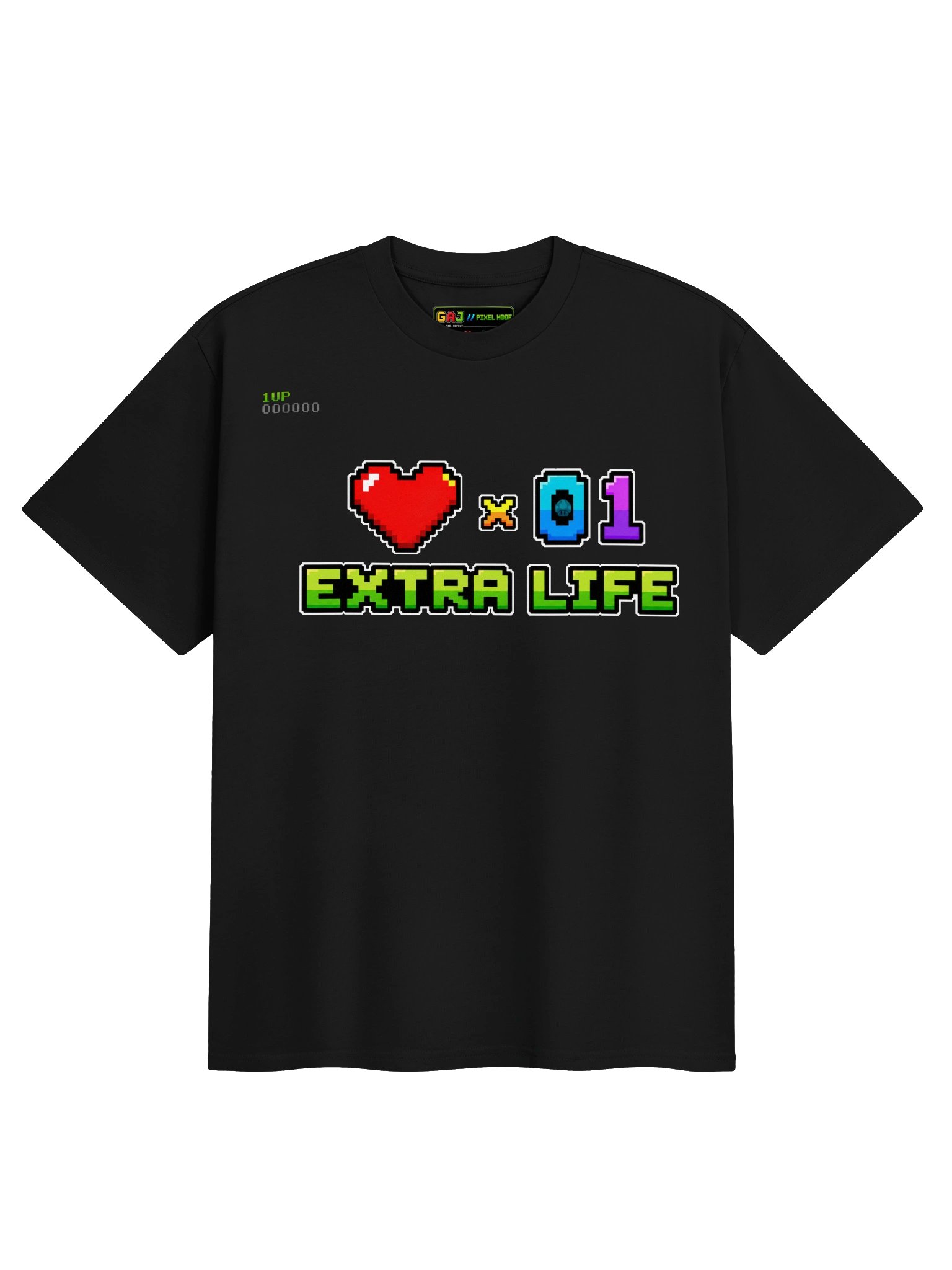 EXTRA LIFE ×01 – Pixel Mode Tee - PREMIUM product image (1)