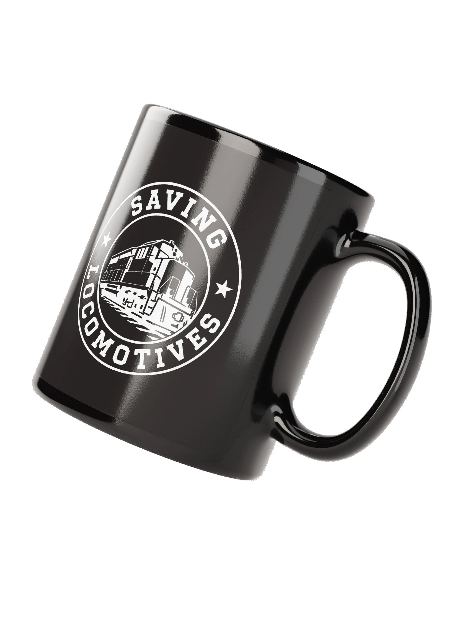 Saving Locomotives Black Ceramic Mug product image (4)