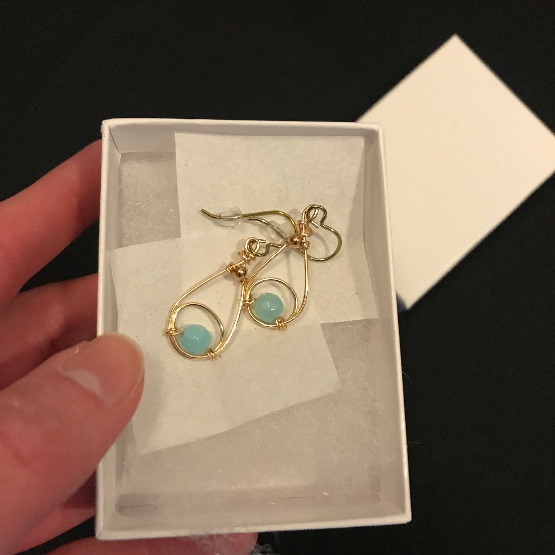 Small Blue Aventurine Double Loop Drop Earrings product image (2)