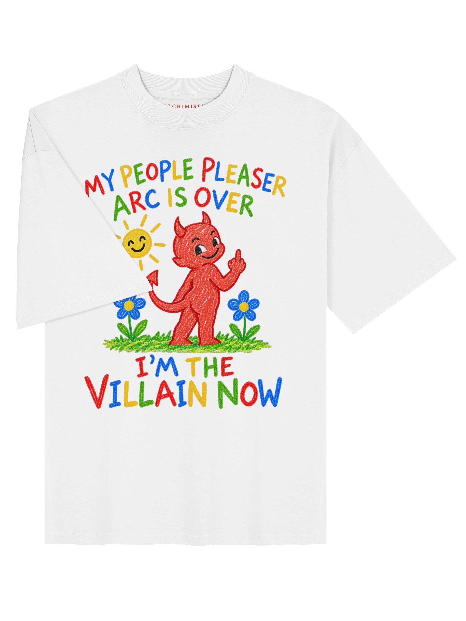 T-Shirt Unisexe Oversize Coton Bio Poids Lourd - I'M THE VILLAIN NOW product image (7)