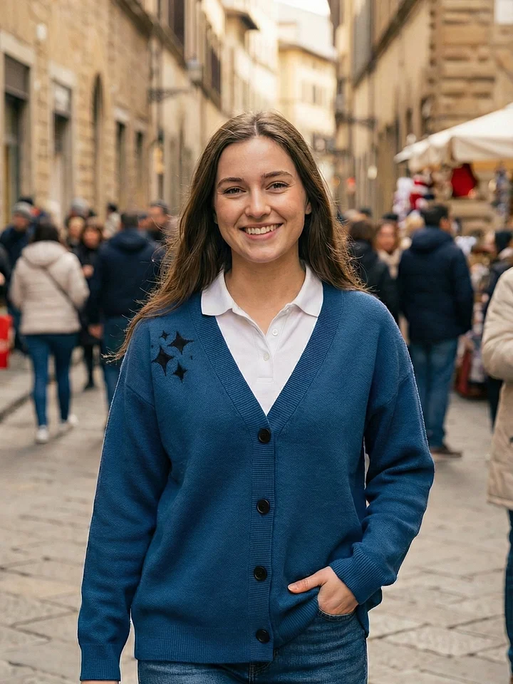 Navy Blue Knitted Cardigan Without Pocket product image (1)