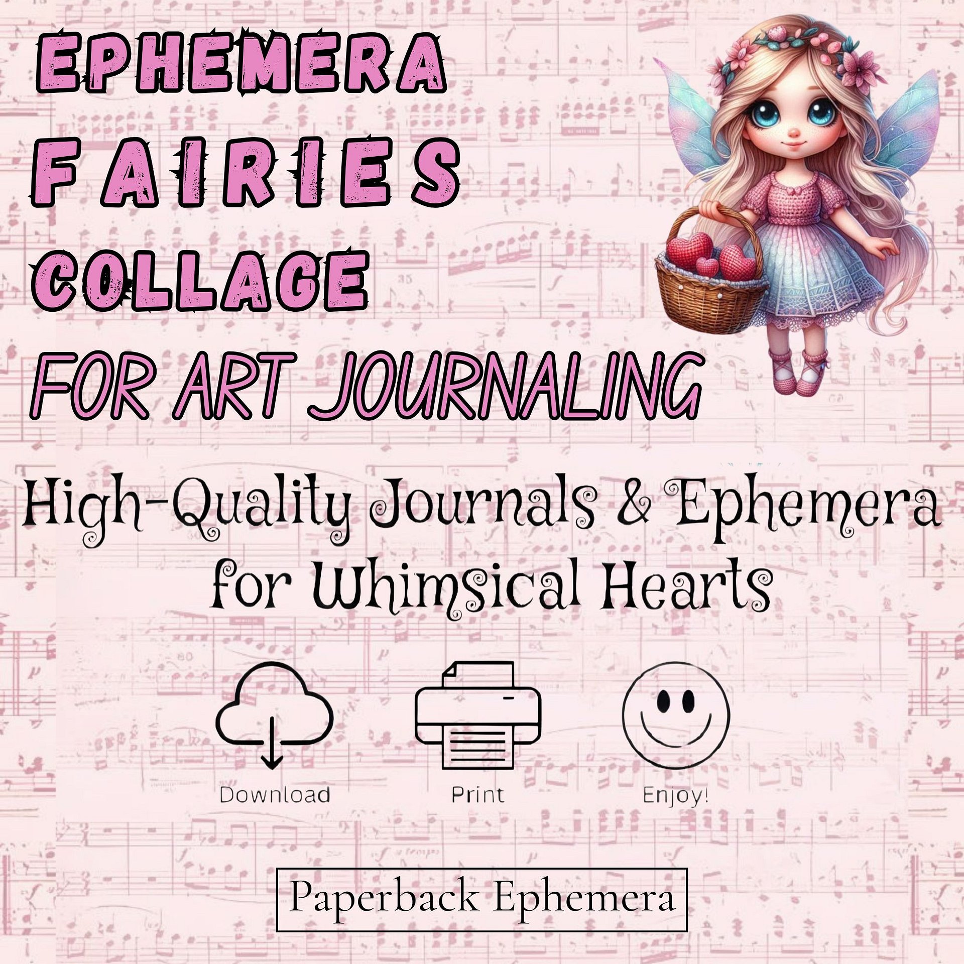 Pink Floral Fairy Fussy Cuts | 120+ Printable Ephemera for Junk Journals & Collage (Digital Download) product image (6)