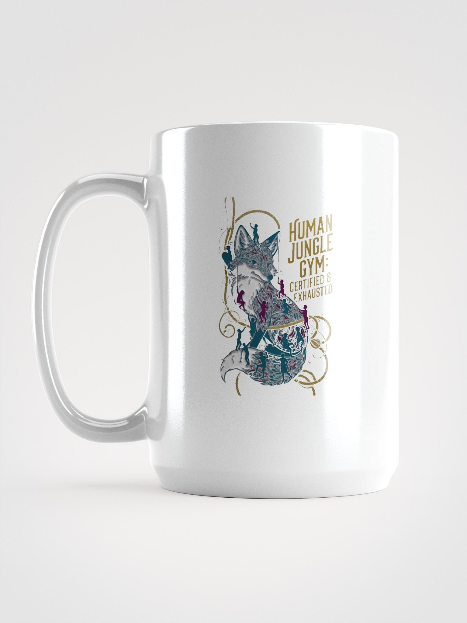 Human Jungle Gym Fox Mug | Certified & Exhausted Funny Mom Gift product image (1)