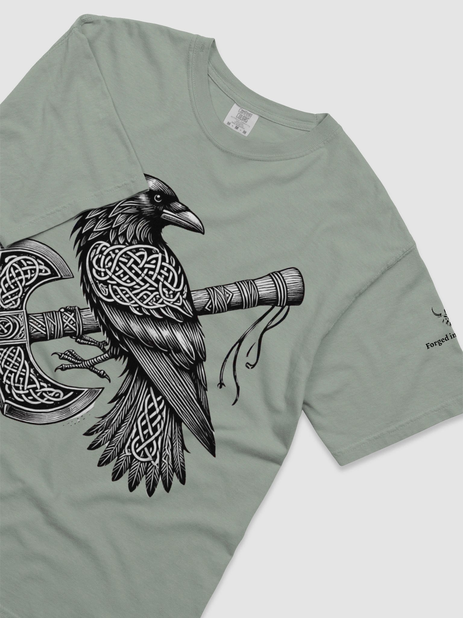 Forged In Valhalla: Raven of the Berserker Axe T-Shirt product image (100)