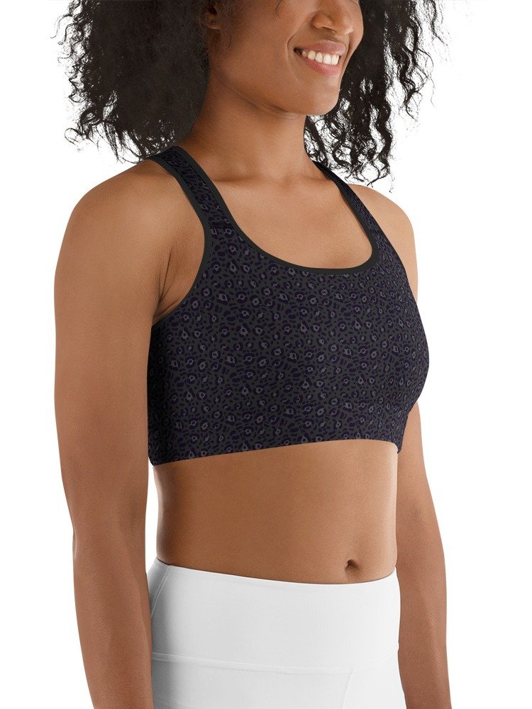 Comfortable Sports Bra Bold Black Leopard Print product image (10)