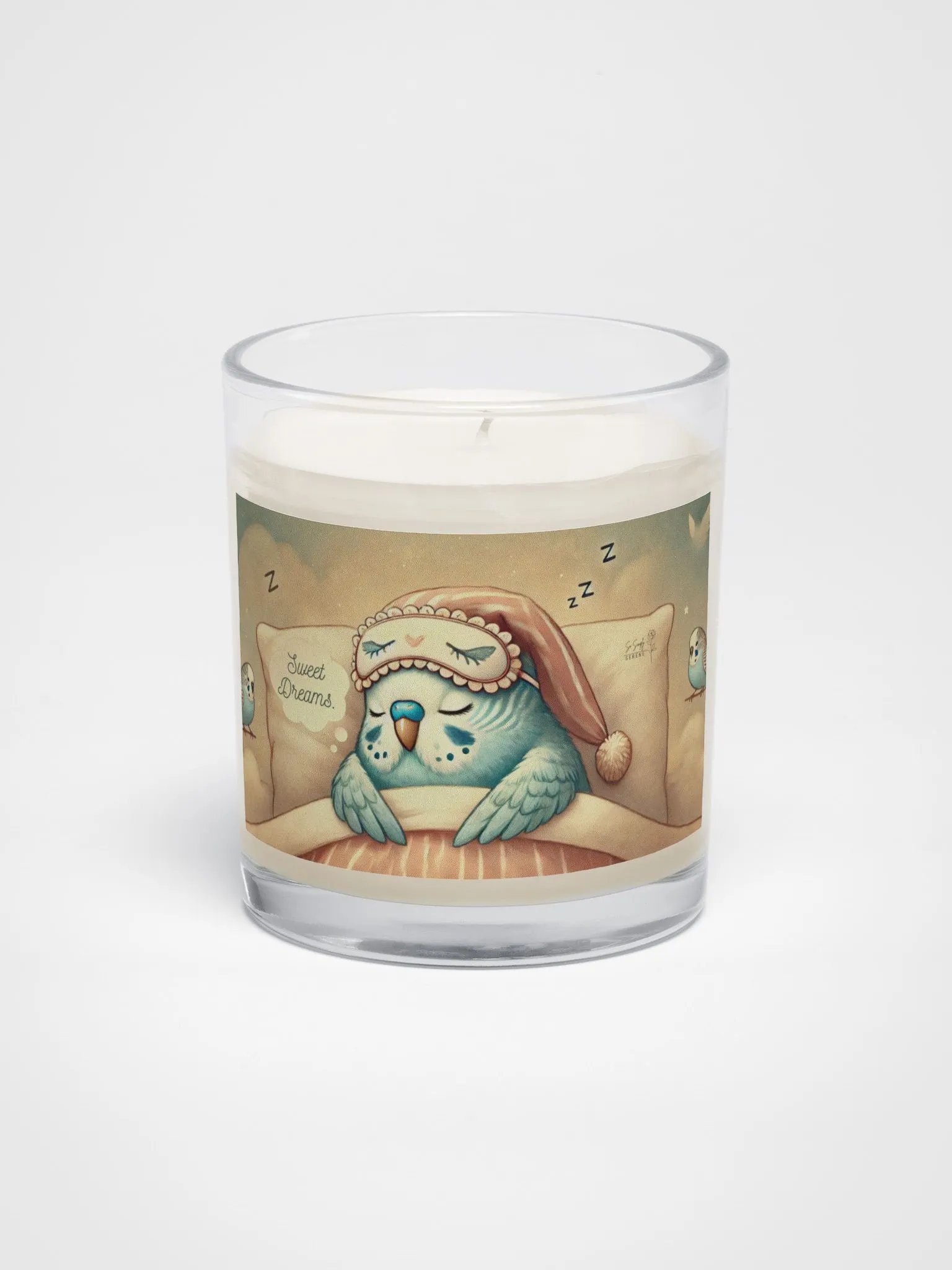 Sweet Dreams Parakeet – Soy Wax Candle in Clear Glass Jar 3 product image (1)