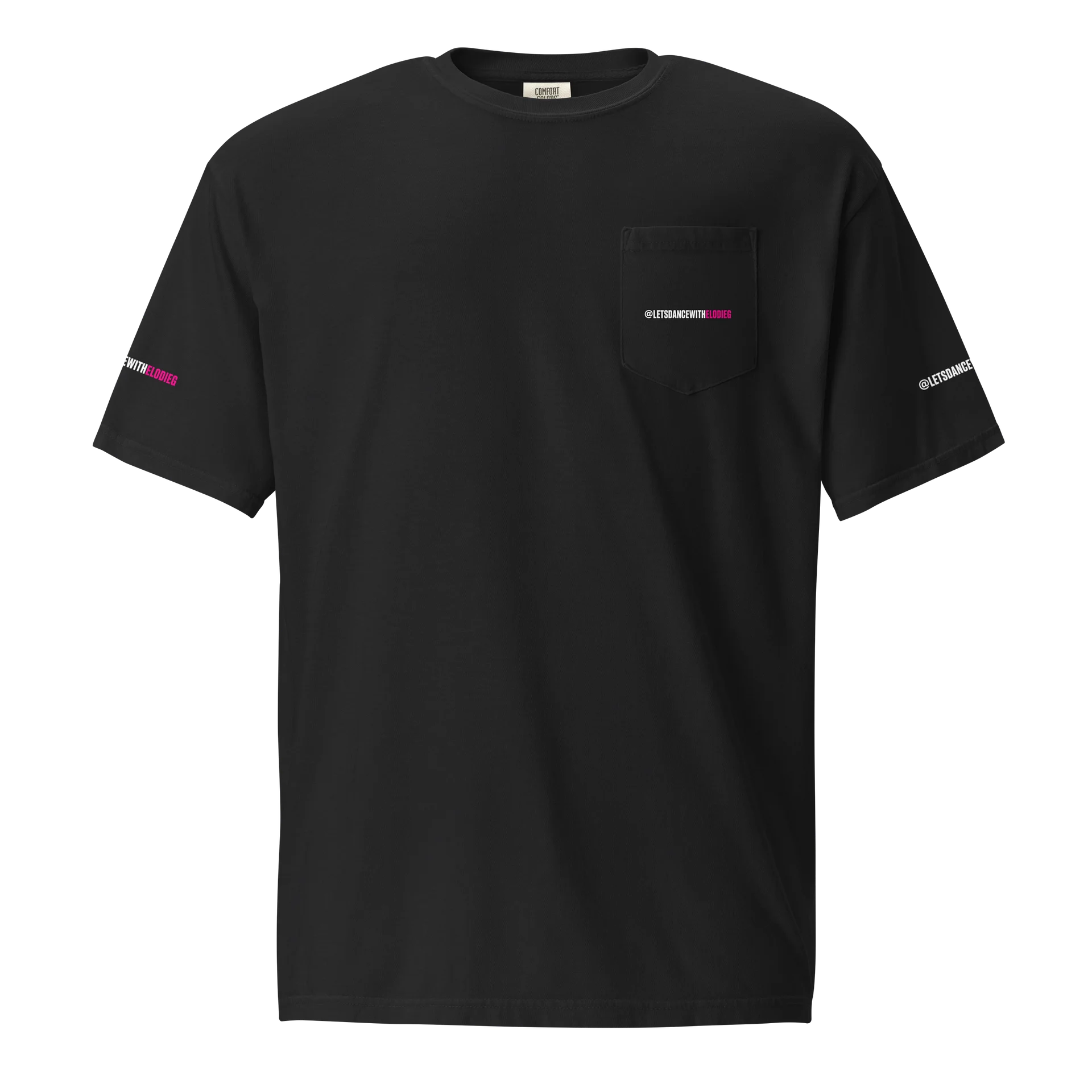 Elodie G Bold Magenta Typography Pocket Tee product image (1)