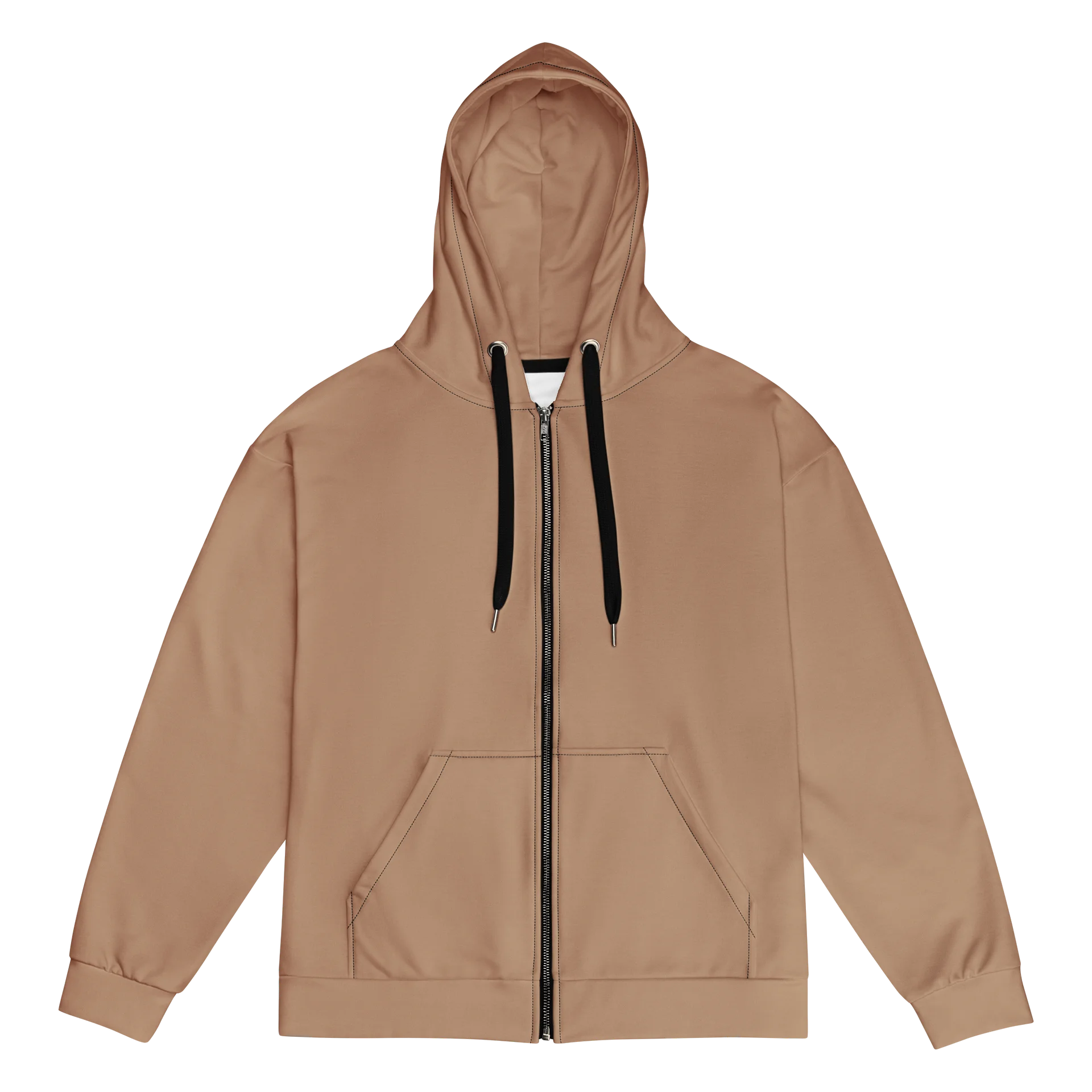 Tan Minimal All-Over Print Zip Hoodie product image (1)