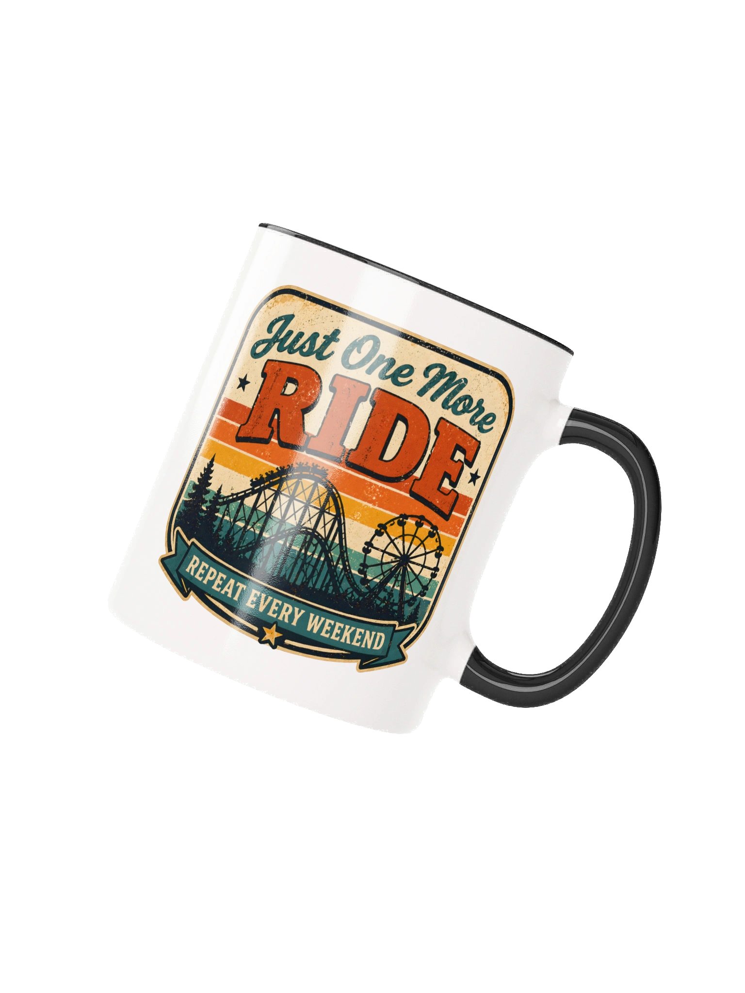 Just One More Ride Mug – Retro Coaster Sunset Coffee Cup for Thrill Seekers product image (31)