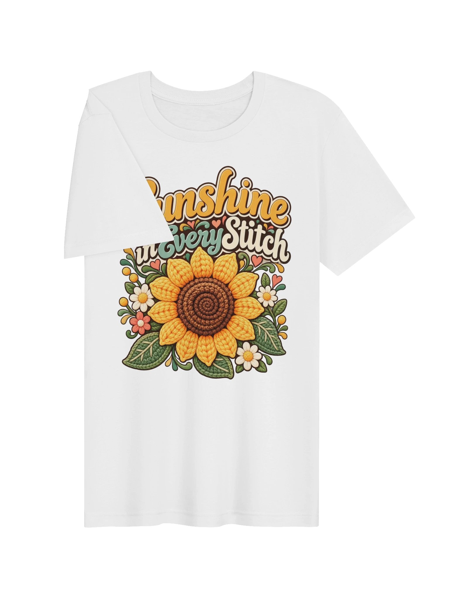 Sunshine in Every Stitch Crochet T-Shirt | Sunflower Yarn Lover Gift product image (3)
