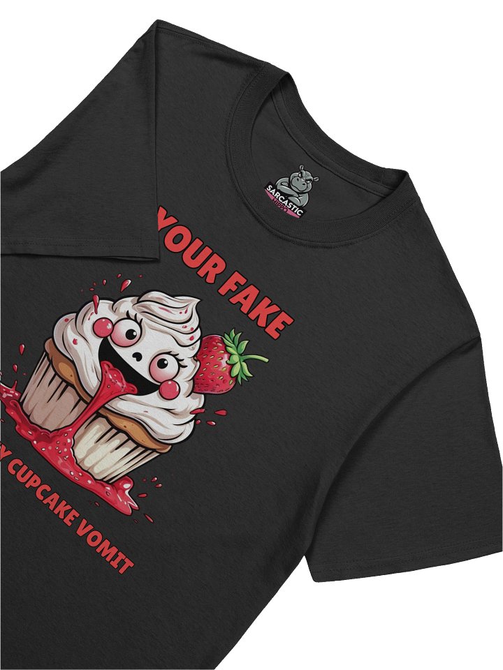 "Your Fake Makes My Cupcake Vomit" | Funny Savage Sarcastic Graphic Tee product image (1)